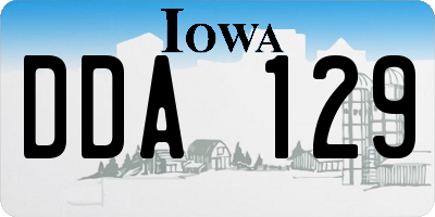 IA license plate DDA129
