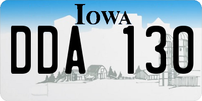 IA license plate DDA130