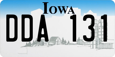 IA license plate DDA131