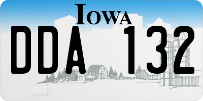 IA license plate DDA132
