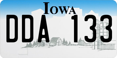 IA license plate DDA133