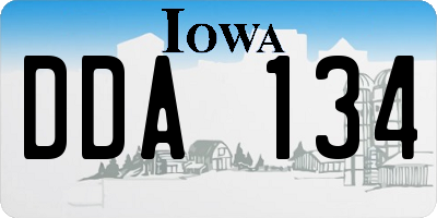 IA license plate DDA134