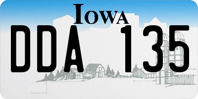 IA license plate DDA135