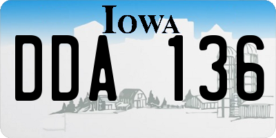 IA license plate DDA136