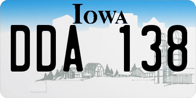 IA license plate DDA138