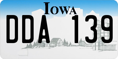 IA license plate DDA139