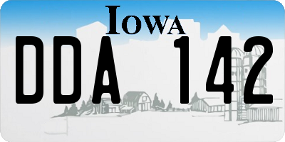 IA license plate DDA142