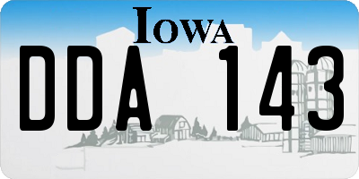 IA license plate DDA143