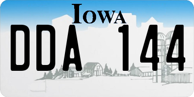 IA license plate DDA144