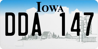 IA license plate DDA147
