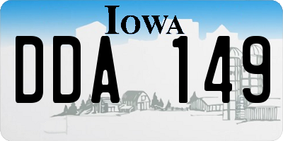 IA license plate DDA149