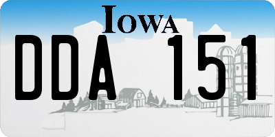 IA license plate DDA151
