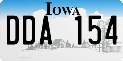 IA license plate DDA154