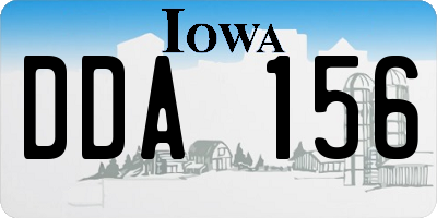 IA license plate DDA156
