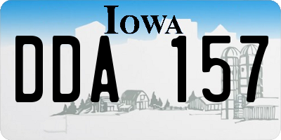 IA license plate DDA157