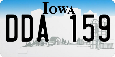 IA license plate DDA159