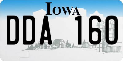 IA license plate DDA160