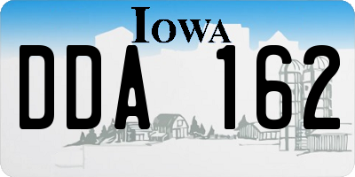 IA license plate DDA162
