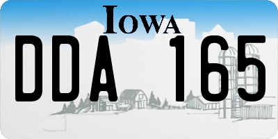 IA license plate DDA165