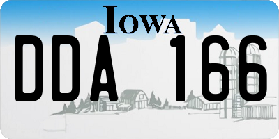 IA license plate DDA166