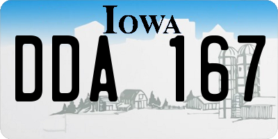 IA license plate DDA167
