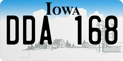 IA license plate DDA168