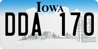 IA license plate DDA170