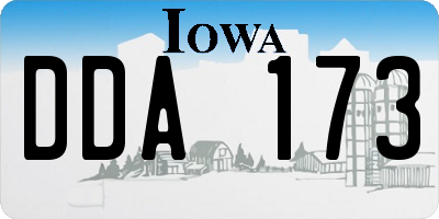 IA license plate DDA173
