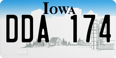 IA license plate DDA174