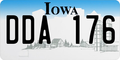 IA license plate DDA176