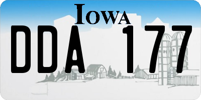 IA license plate DDA177