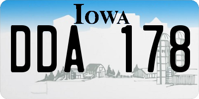 IA license plate DDA178