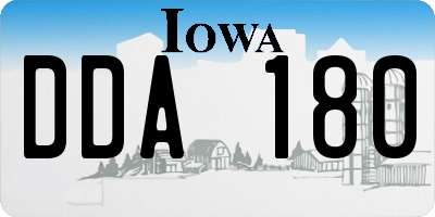 IA license plate DDA180