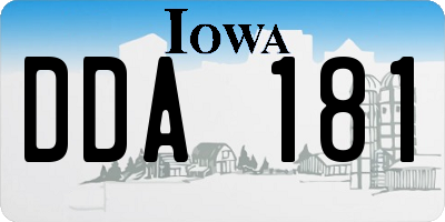 IA license plate DDA181