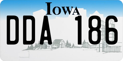 IA license plate DDA186
