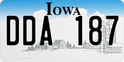IA license plate DDA187