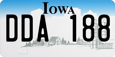 IA license plate DDA188
