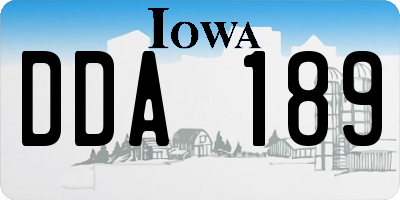 IA license plate DDA189