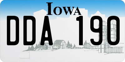 IA license plate DDA190