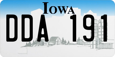 IA license plate DDA191