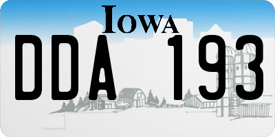 IA license plate DDA193