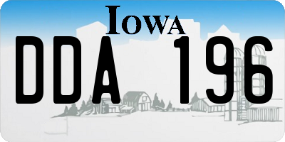IA license plate DDA196
