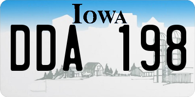 IA license plate DDA198