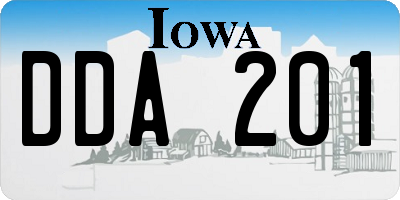 IA license plate DDA201