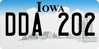 IA license plate DDA202