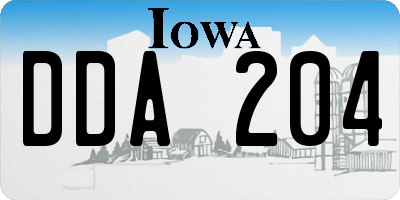 IA license plate DDA204