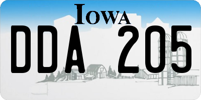 IA license plate DDA205