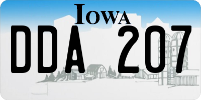 IA license plate DDA207
