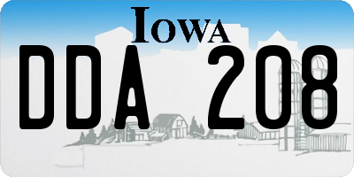 IA license plate DDA208