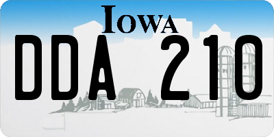IA license plate DDA210